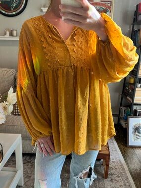 Yellow boho top